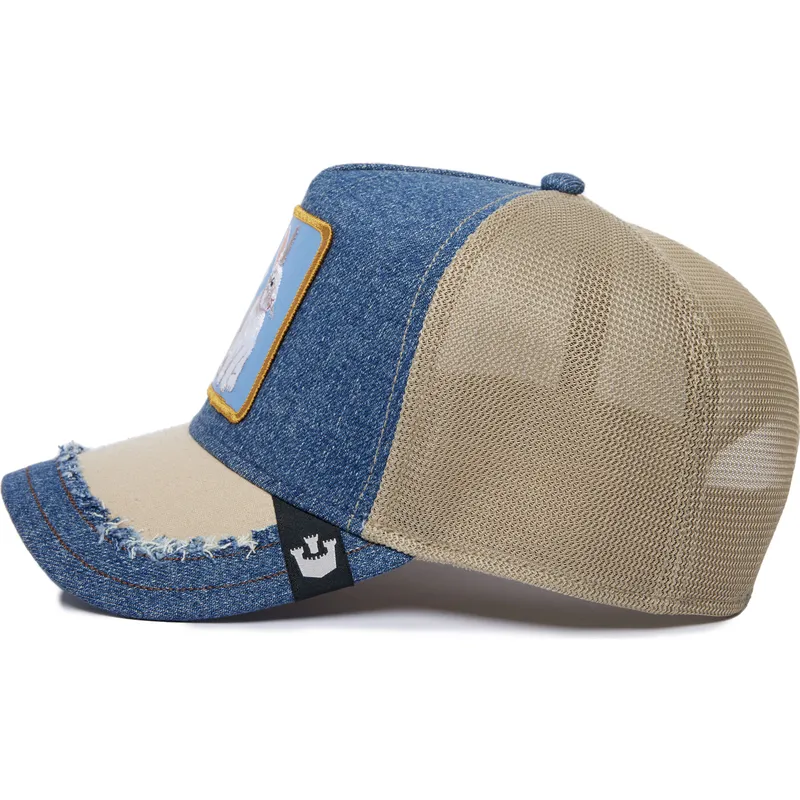 goorin-bros-trucker-kappe-blau-und-beige-hase-tricky-silky-rabbit-the-farm-silky-roots