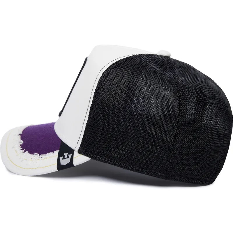 weisse-und-schwarze-trucker-kappe-silky-chick-the-farm-silky-roots-von-goorin-bros