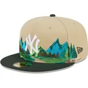 gorra-plana-marron-y-verde-ajustada-59fifty-team-landscape-de-new-york-yankees-mlb-de-new-era