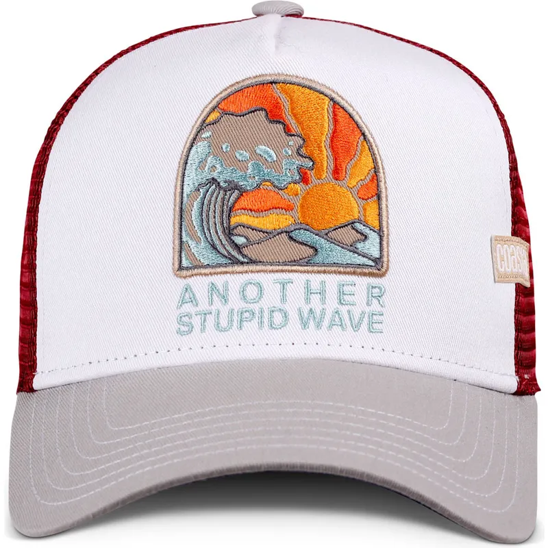 cappellino-trucker-bianco-rosso-e-grigio-stupid-wave-hft-di-coastal