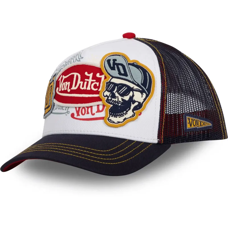 cappellino-trucker-bianco-e-blu-marino-bad-ct-di-von-dutch