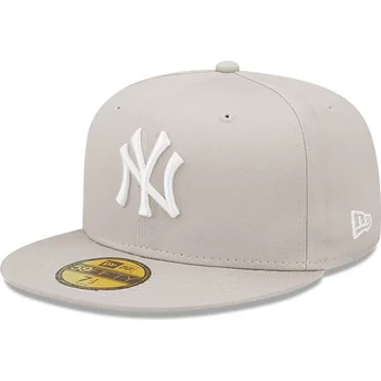 Cappello piatto beige chiuso 59FIFTY League Essential dei New York Yankees MLB di New Era