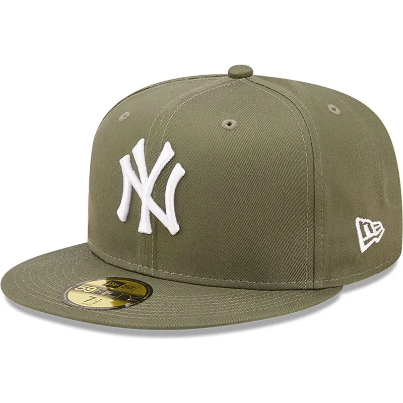 cappello-piatto-verde-chiuso-59fifty-league-essential-dei-new-york-yankees-mlb-di-new-era