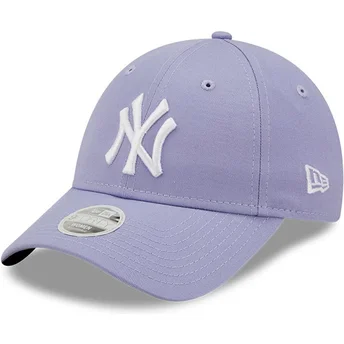 Cappellino viola curvo regolabile da donna 9FORTY League Essential dei New York Yankees MLB di New Era