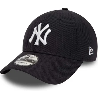 New York Yankees MLB New Era 9FORTY Diamond Era Essential justerbar marinblå böjd keps
