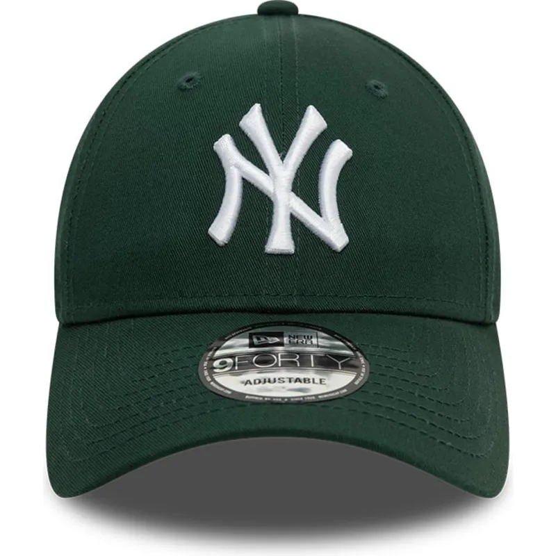 cappellino-curvo-verde-scuro-regolabile-9forty-league-essential-dei-new-york-yankees-mlb-di-new-era
