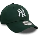 cappellino-con-visiera-curva-verde-scuro-regolabile-9forty-league-essential-di-new-york-yankees-mlb-di-new-era