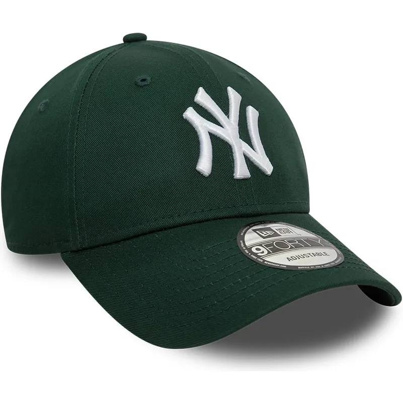 cappellino-curvo-verde-scuro-regolabile-9forty-league-essential-dei-new-york-yankees-mlb-di-new-era