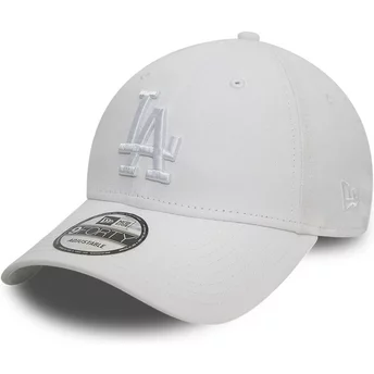 Casquette courbée blanche ajustable avec logo blanc 9FORTY League Essential Los Angeles Dodgers MLB New Era
