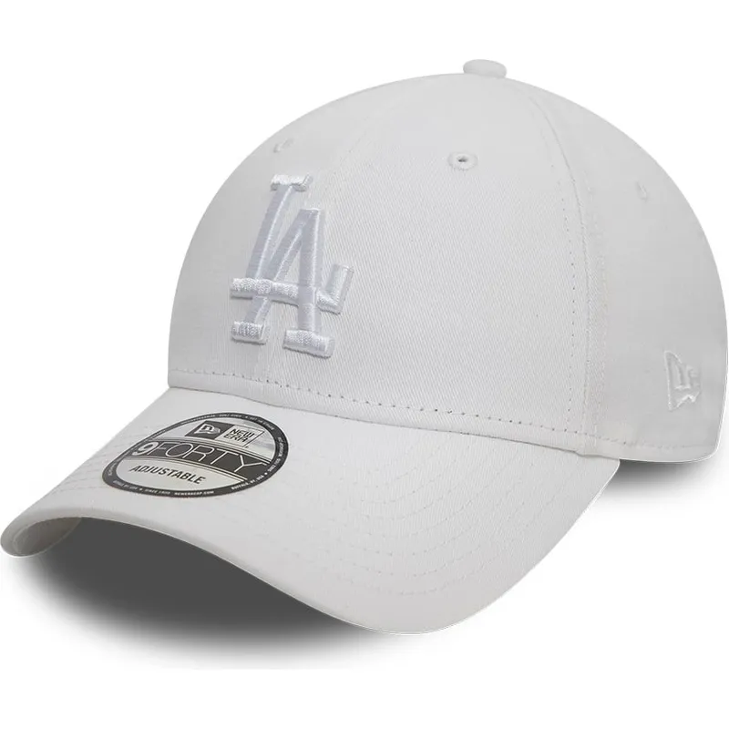 cappellino-curvo-bianco-regolabile-con-logo-bianco-9forty-league-essential-dei-los-angeles-dodgers-mlb-di-new-era