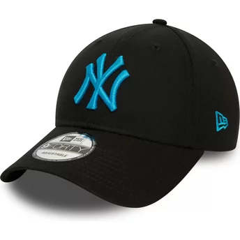 Gorra curva negra ajustable con logo azul 9FORTY League Essential de New York Yankees MLB de New Era