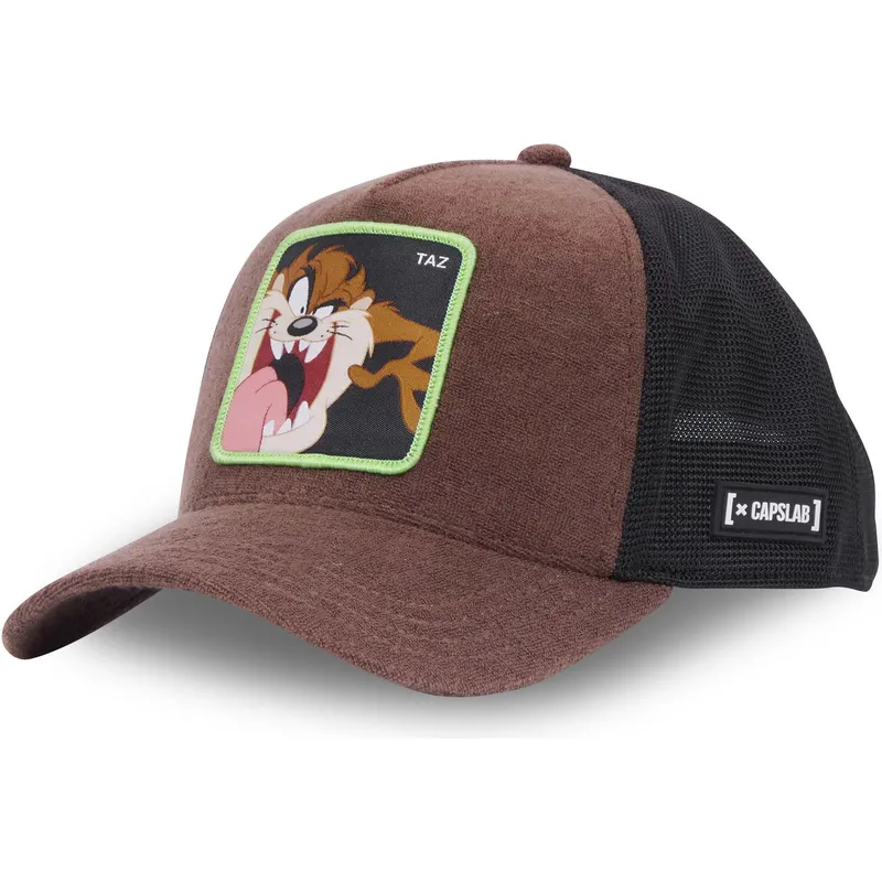 trucker-cap-braun-und-schwarz-tasmanischer-teufel-taz3-ct-looney-tunes-von-capslab