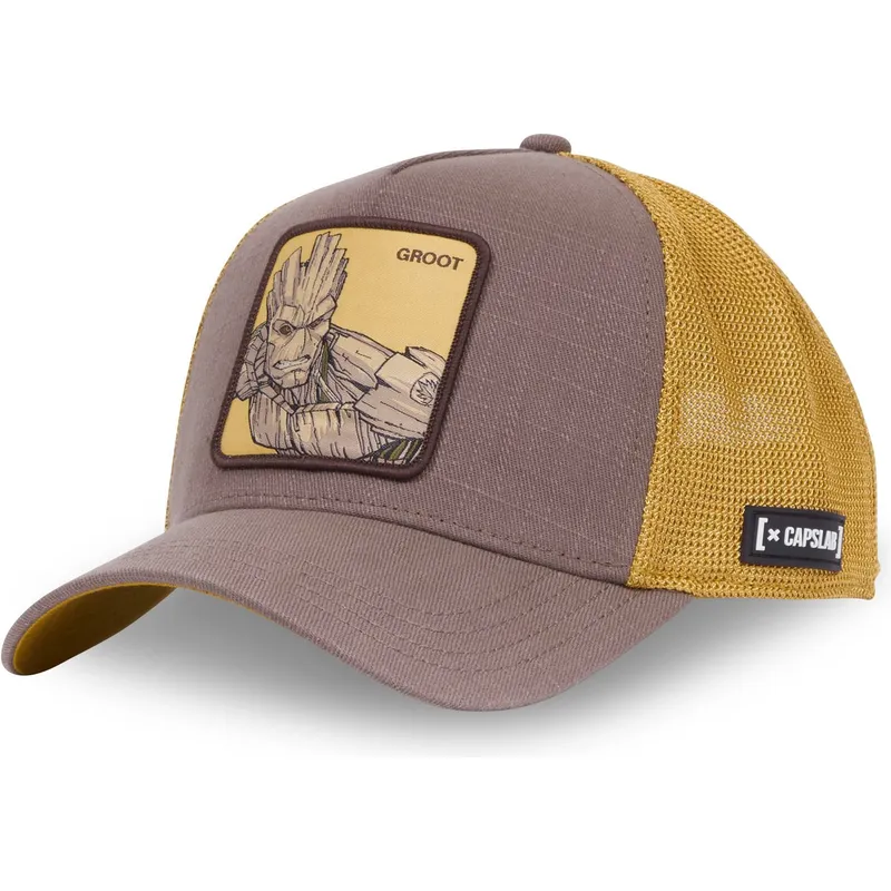 gorra-trucker-marron-y-amarilla-groot-gro1-marvel-comics-de-capslab