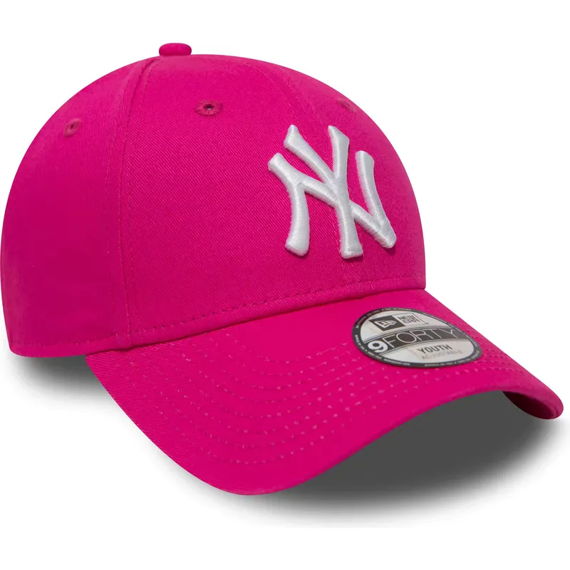 new-era-new-york-yankees-mlb-9forty-essential-verstellbare-rosa-kinder-cap