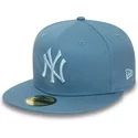 new-era-flat-brim-blue-logo-59fifty-league-essential-new-york-yankees-mlb-blue-fitted-cap
