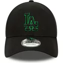 new-era-curved-brim-green-logo-9forty-team-outline-los-angeles-dodgers-mlb-black-adjustable-cap