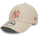 new-era-curved-brim-9forty-seasonal-infill-new-york-yankees-mlb-beige-adjustable-cap