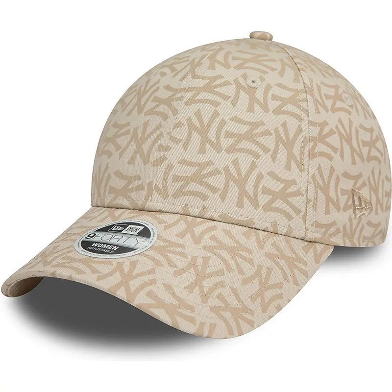epci-curbata-bej-reglabila-9forty-monogram-de-new-york-yankees-mlb-de-new-era