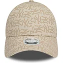 epci-curbata-bej-reglabila-9forty-monogram-de-new-york-yankees-mlb-de-new-era