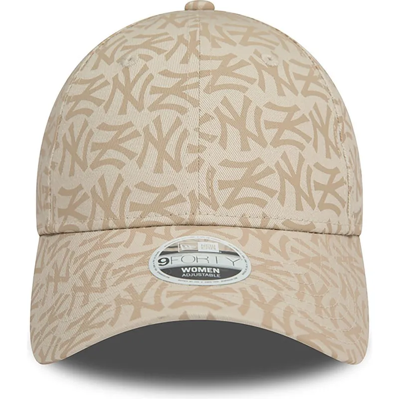 epci-curbata-bej-reglabila-9forty-monogram-de-new-york-yankees-mlb-de-new-era