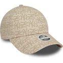 epci-curbata-bej-reglabila-9forty-monogram-de-new-york-yankees-mlb-de-new-era
