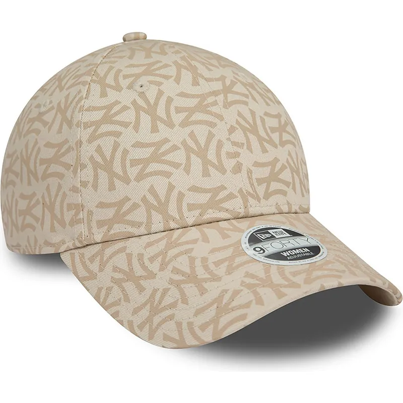 epci-curbata-bej-reglabila-9forty-monogram-de-new-york-yankees-mlb-de-new-era
