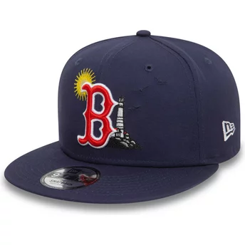 New Era Flat Brim 9FIFTY Summer Icon Boston Red Sox MLB Navy Blue Snapback Cap