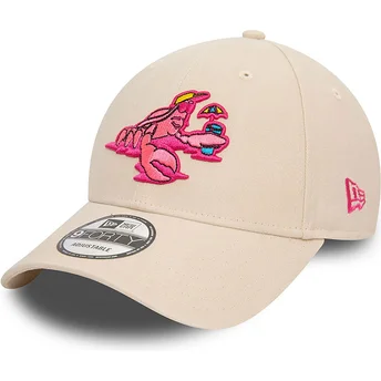 Gorra curva beige ajustable 9FORTY Crab Character de New Era