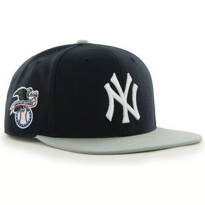 Gorra plana negra snapback de New York Yankees MLB Captain de 47 Brand