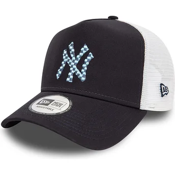 Granatowo-biała czapka trucker A Frame Seasonal Infill New York Yankees MLB od New Era