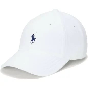 Gorra curva blanca ajustable con logo azul Cotton Terry Classic Sport de Polo Ralph Lauren