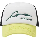 gorra-trucker-blanca-negra-y-amarilla-ajustable-fernando-alonso-amf1-de-aston-martin-formula-1-de-kimoa