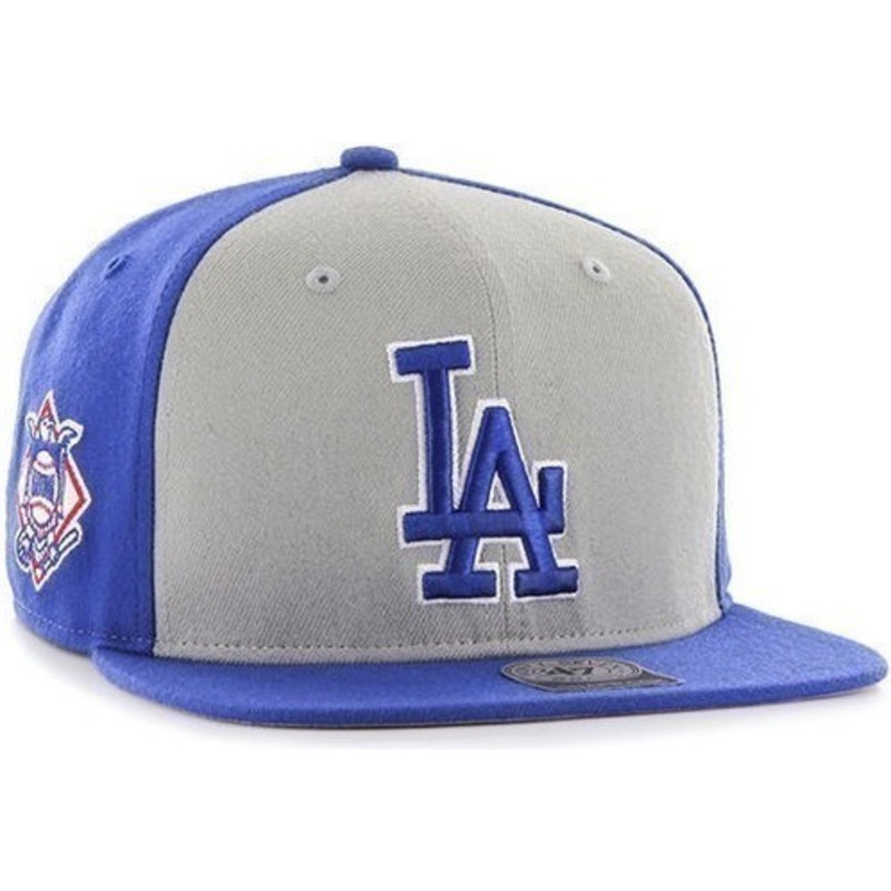 47-brand-flat-brim-los-angeles-dodgers-mlb-sure-shot-blue-and-grey-snapback-cap