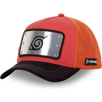 Casquette trucker rouge et orange Konoha NME Naruto Capslab