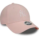 cappellino-curvo-rosa-regolabile-da-donna-9forty-linen-dei-new-york-yankees-mlb-di-new-era