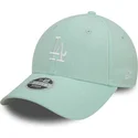 cappellino-curvo-verde-regolabile-da-donna-9forty-linen-dei-los-angeles-dodgers-mlb-di-new-era