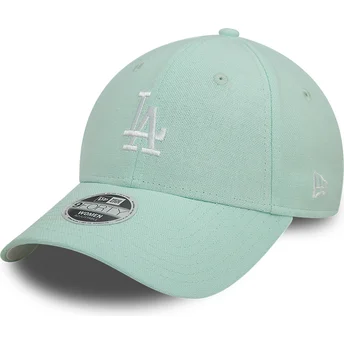 Cappellino con visiera curva verde regolabile da donna 9FORTY Linen dei Los Angeles Dodgers MLB di New Era
