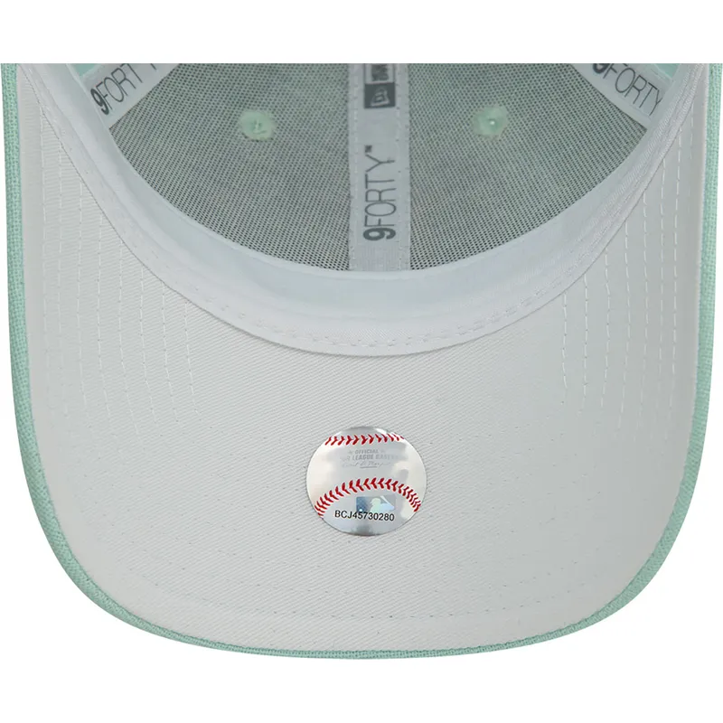 cappellino-con-visiera-curva-verde-regolabile-da-donna-9forty-linen-dei-los-angeles-dodgers-mlb-di-new-era