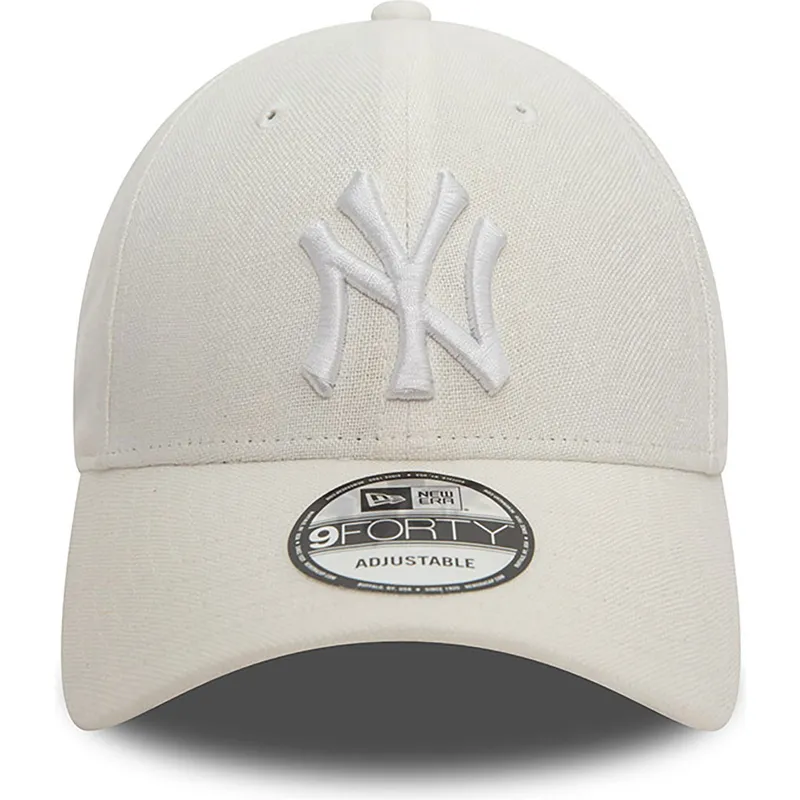 epci-curbata-alb-reglabila-9forty-linen-de-new-york-yankees-mlb-de-new-era