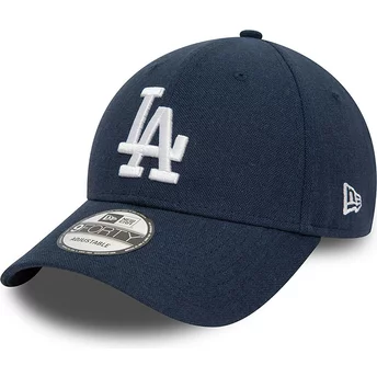 Gorra curva azul marino ajustable 9FORTY Linen de Los Angeles Dodgers MLB de New Era