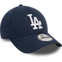 justerbar-marinbla-9forty-linen-keps-med-bojd-skarm-los-angeles-dodgers-mlb-fran-new-era