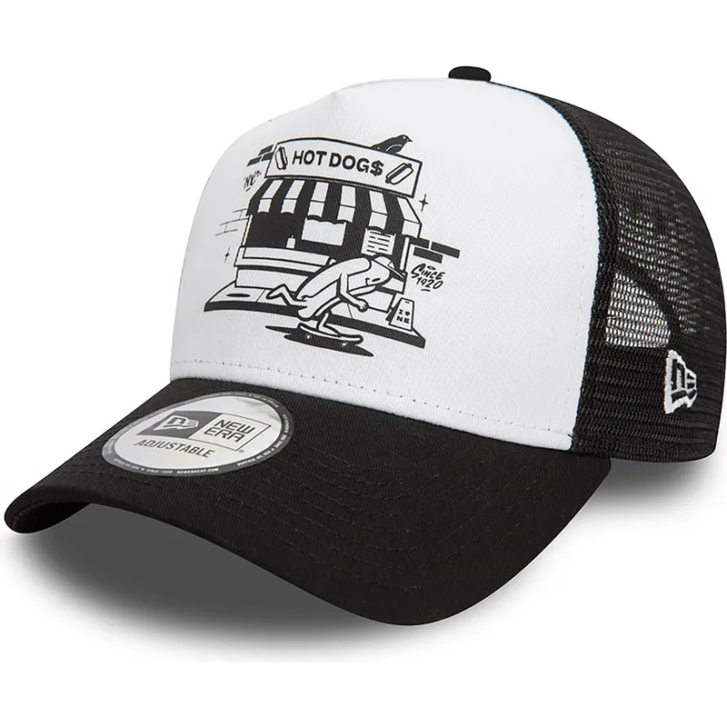 epci-curbata-negru-snapback-a-frame-graphic-de-hot-dog-new-york-de-new-era