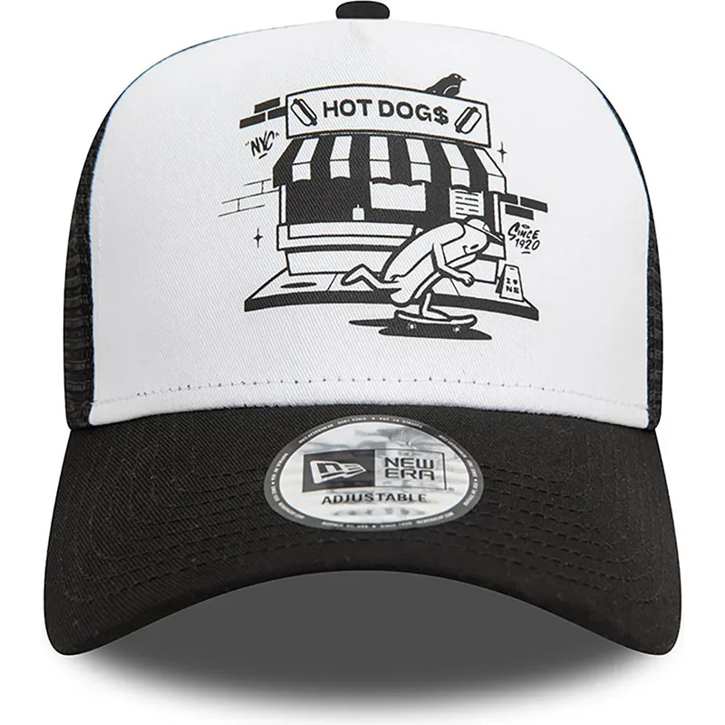 epci-curbata-negru-snapback-a-frame-graphic-de-hot-dog-new-york-de-new-era