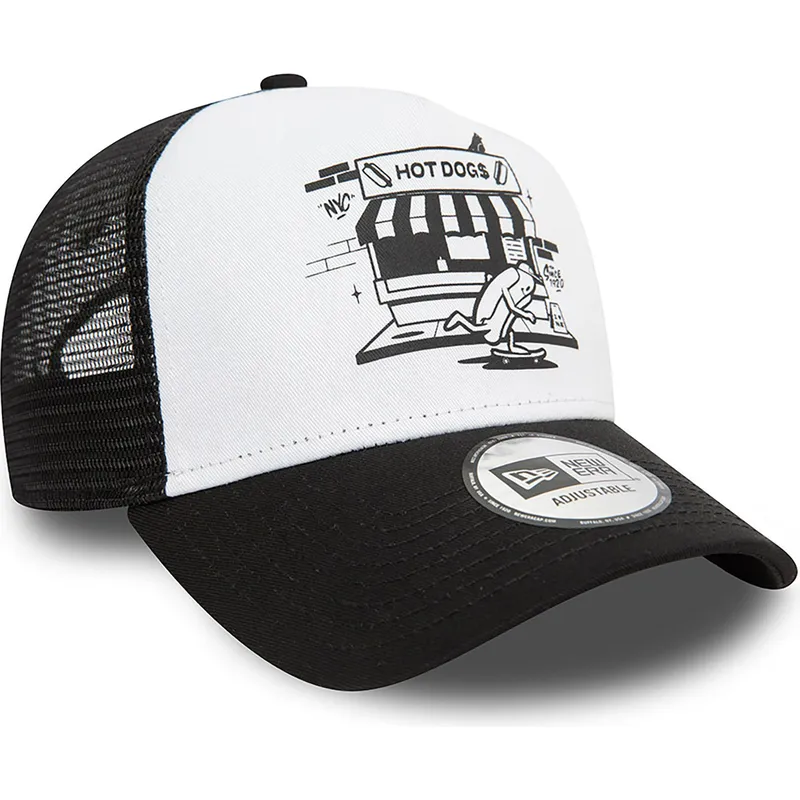 epci-curbata-negru-snapback-a-frame-graphic-de-hot-dog-new-york-de-new-era