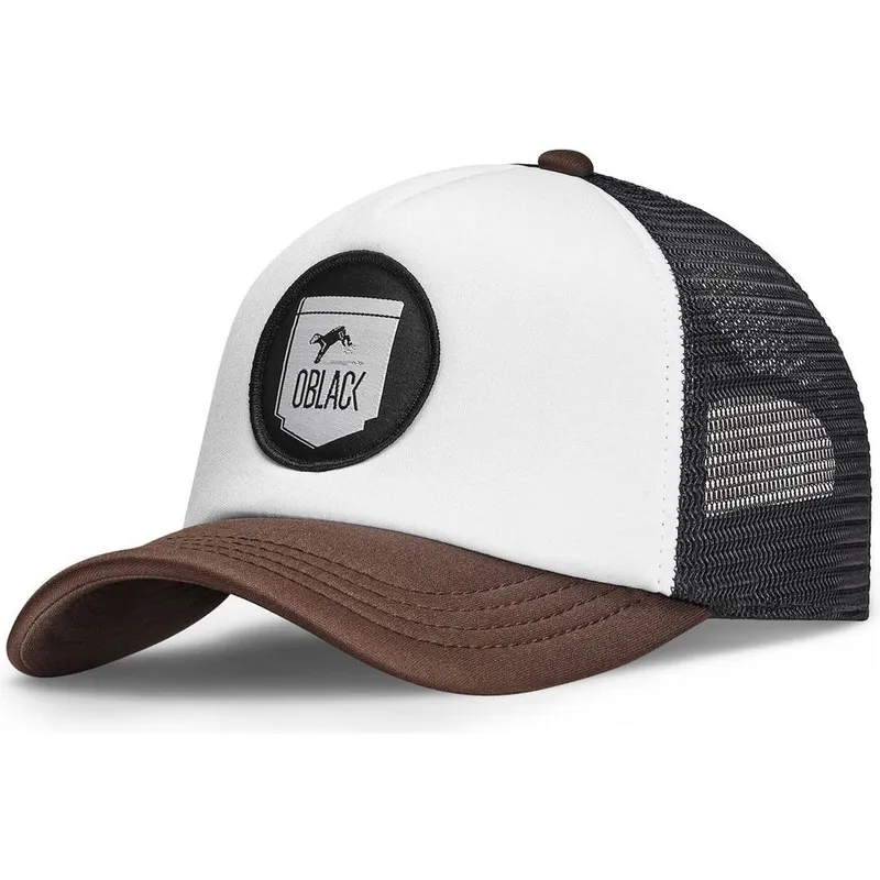 cappellino-trucker-bianco-nero-e-marrone-classic-di-oblack