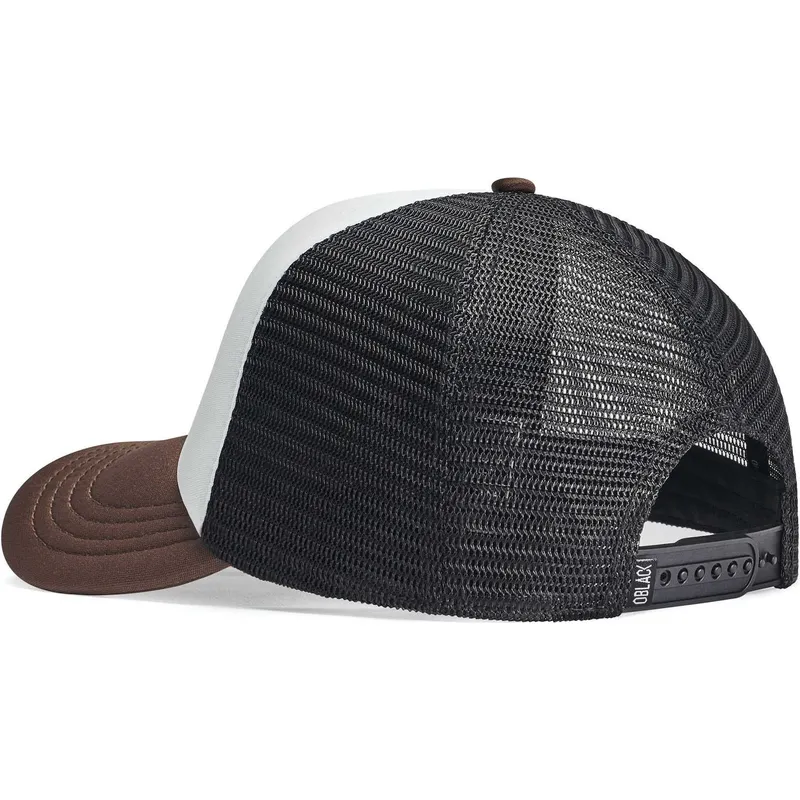cappellino-trucker-bianco-nero-e-marrone-classic-di-oblack