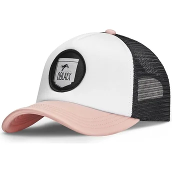 Gorra trucker vit, svart och rosa Classic från Oblack