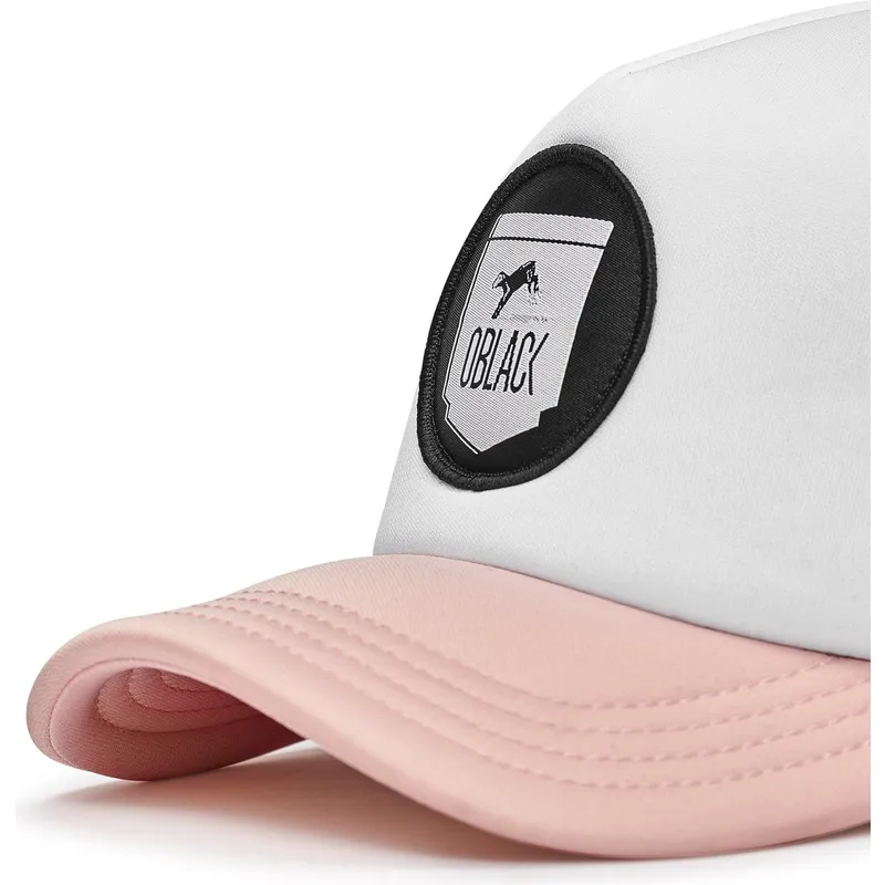 cappellino-trucker-bianco-nero-e-rosa-classic-di-oblack