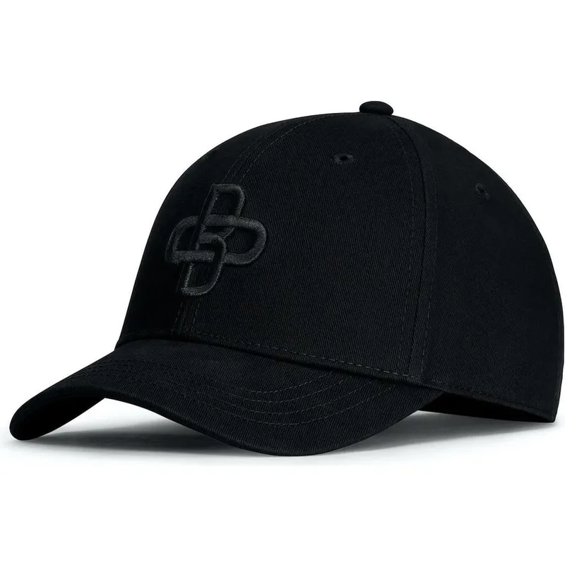 cappellino-curvo-nero-regolabile-con-logo-nero-baseball-peach-di-oblack