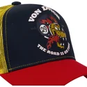 gorra-trucker-azul-marino-amarilla-y-roja-wol-de-von-dutch